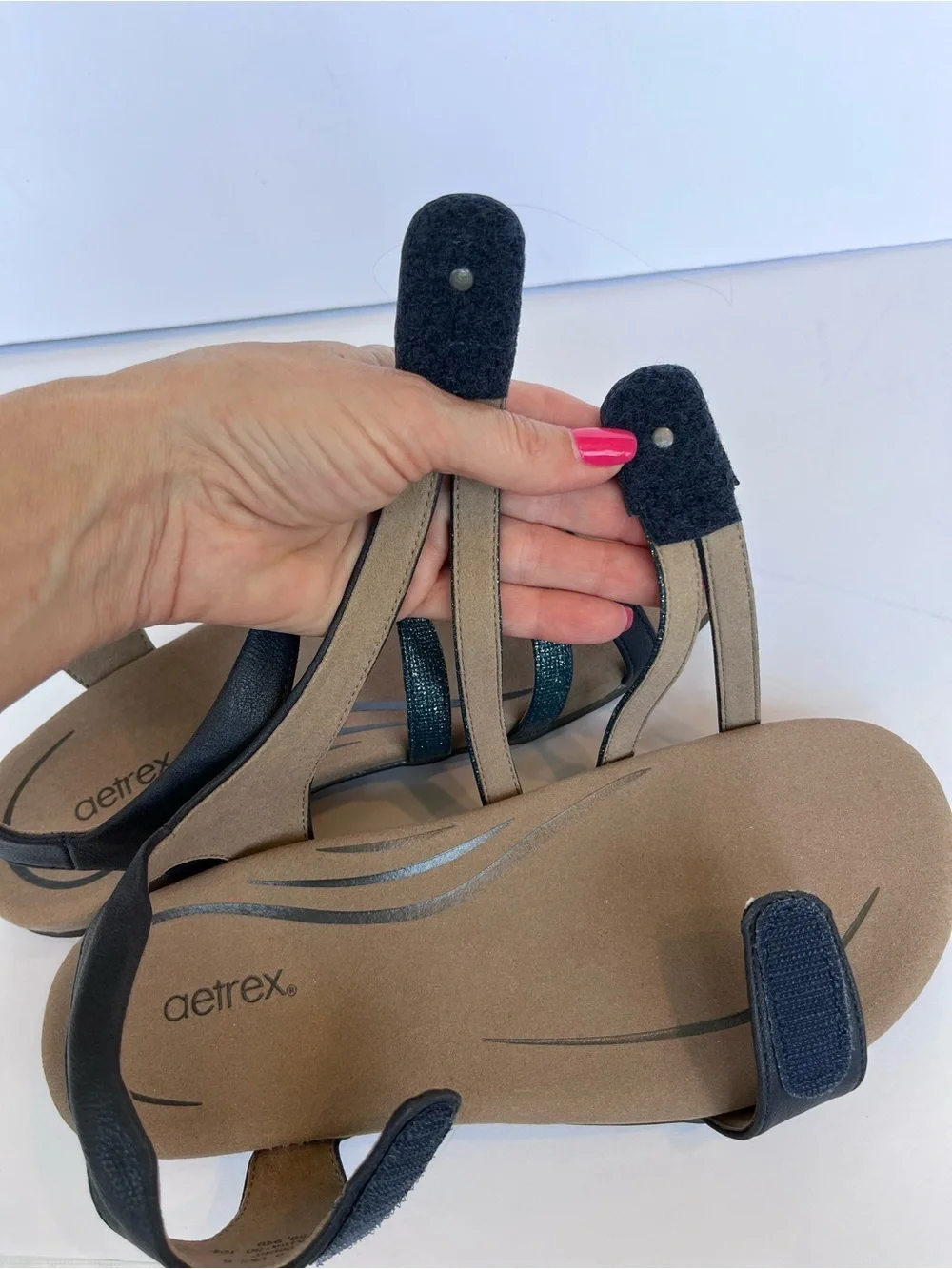Aetrex Jess Blue Sandals
